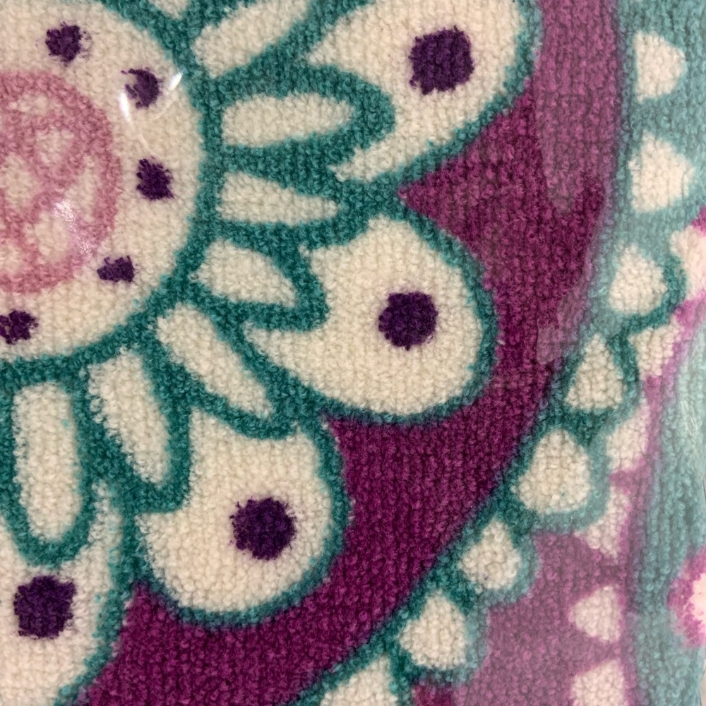 Dream Wheels Purple Teal White Bath Rug Mat 19.7 in X 31.5 in Mandala Rectangle - Picture 4 of 8